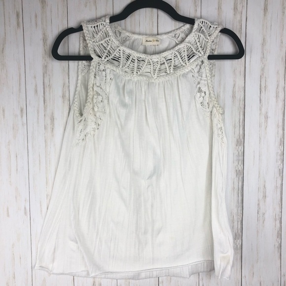 Meadow Rue white crochet tank top - Picture 1 of 5